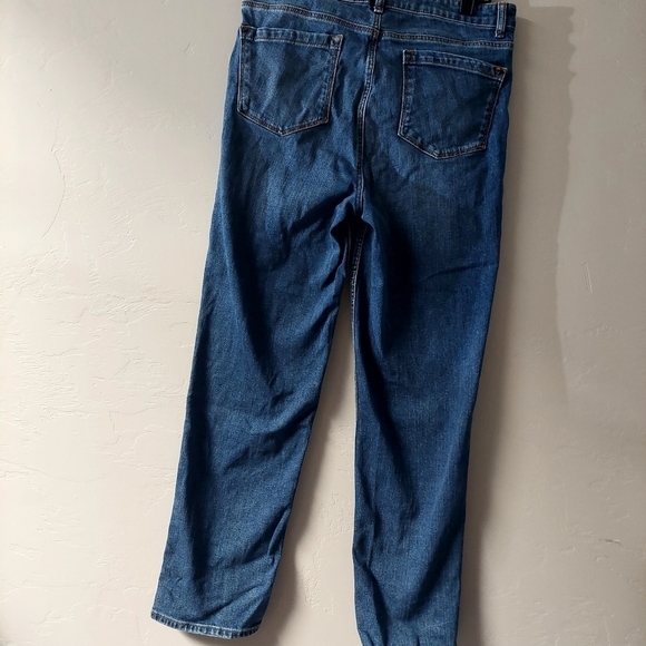 PURE Denim Montepellier Blue Jeans Women Size 6 Contrast Side Stripe Boyfriend - Picture 2 of 8